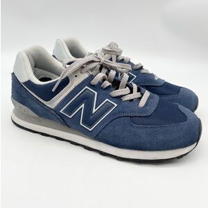 New Balance 574 Classic Navy Blue Suede Casual Shoes Mens Size 10 B WL574EVN